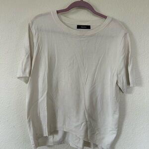 Cream Short Sleeve Knit Top